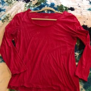 Cute ragged trim long sleeves Loft top